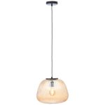 Brilliant Kaizen Pendant Glass Pendant Metal Black Beige | 350mm - Suitable for 1x E27