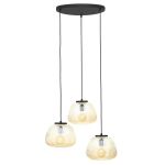 Brilliant Kaizen Pendant Glass Pendant Metal Black Beige | 400mm - Suitable for 3x E27