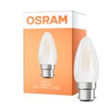 Osram LED B22D Candle Filament Frosted 4W 470lm - 827 Extra Warm White | Replaces 40W