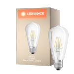 Ledvance Classic LED E27 Pear Filament Clear 4W 470lm - 827 Extra Warm White | Replaces 40W