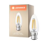 Ledvance Classic LED B22 Candle Filament Clear 3.4W 470lm - 827 Extra Warm White | Replaces 40W