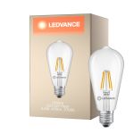 Ledvance Classic LED E27 Pear Filament Clear 3.4W 470lm - 827 Extra Warm White | Replaces 40W