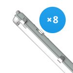 Multipack 8x Noxion LED Waterproof Batten Housing Poseidon V2.0 | Suitable for 2x150cm LED Tube