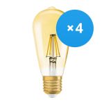 Multipack 4x Osram Vintage 1906 LED E27 Pear Gold 2.5W 220lm - 824 Extra Warm White | Replaces 22W