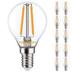 Multipack 10x Noxion Lucent LED E14 Ball Filament Clear 2.5W 250lm - 827 Extra Warm White | Replaces 25W