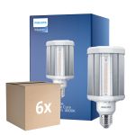 Multipack 6x Philips TrueForce LED E27 HPL Clear 42W 6000lm 360D - 840 Cool White | Replaces 125W