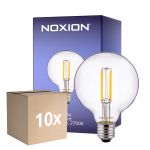 Multipack 10x Noxion Lucent Filament LED E27 Globe Clear 7W 806lm - 827 Extra Warm White | Dimmable - Replaces 60W