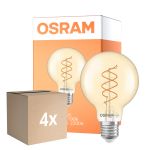 Multipack 4x Osram Vintage 1906 LED E27 Globe Filament Twist Gold 8W 806lm - 922 Extra Warm White | Best Colour Rendering - Dimmable - Replaces 60W