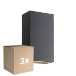 Multipack 3x Nordlux Rold Wall Light Metal Black  10.5W 350lm - 830 Warm White