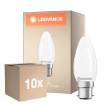 Multipack 10x Ledvance Classic LED B22 Candle Frosted 3.4W 470lm - 827 Extra Warm White | Replaces 40W