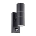 Eglo Wall Light Riga 5 Steel Anthracite 2W 250lm - 830 Warm White | IP44 - Motion Sensor