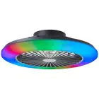 Brilliant Salerno Ceiling Fan Plastic Metal Black 36W 4700lm - 830-865 CCT+RGB | 485mm - Remote Control Dimmable