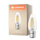Ledvance Classic LED B22 Candle Filament Clear 3.4W 470lm - 827 Extra Warm White | Replaces 40W