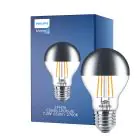 Philips Classic LED Bulb E27 Pear Mirror 7.2W 650lm 650lm - 827 Extra Warm White | Dimmable - Replaces 60W