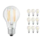 Multipack 10x Osram CLASSIC LED E27 Pear Filament Clear 7.5W 1055lm - 827 Extra Warm White | Dimmable - Replaces 75W