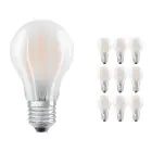 Multipack 10x Osram CLASSIC LED E27 Pear Filament Frosted 7.5W 1055lm - 827 Extra Warm White | Replaces 75W