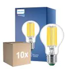 Multipack 10x Philips MASTER LED Bulb Ultra Efficient E27 Pear Clear 7.3W 1535lm - 840 Cool White | Replaces 100W