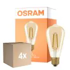 Multipack 4x Osram Vintage 1906 LED E27 Edison Filament Gold 7.2W 806lm - 824 Extra Warm White | Replaces 60W