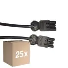 Multipack 25x Noxion GST - Compatible Extension Cable Black - Male + Female - 5m - 3 pole 1,5mm2
