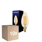 Multipack 10x Noxion Lucent LED E14 Candle Filament Amber B35 4.5W 400lm - 822 Extra Warm White | Dimmable - Replaces 35W