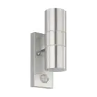 Eglo Wall Light Riga 5 Stainless Steel 2W 250lm - 830 Warm White | IP44 - Motion Sensor