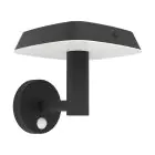 Eglo Wall Light Dreoli Solar Black 8W 970lm - 830 Warm White | IP65 - Motion Sensor